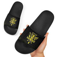 Aloha Hawaii Kahili Slide Sandals Kanaka Maoli With Kakau Pattern LT05 - Polynesian Pride
