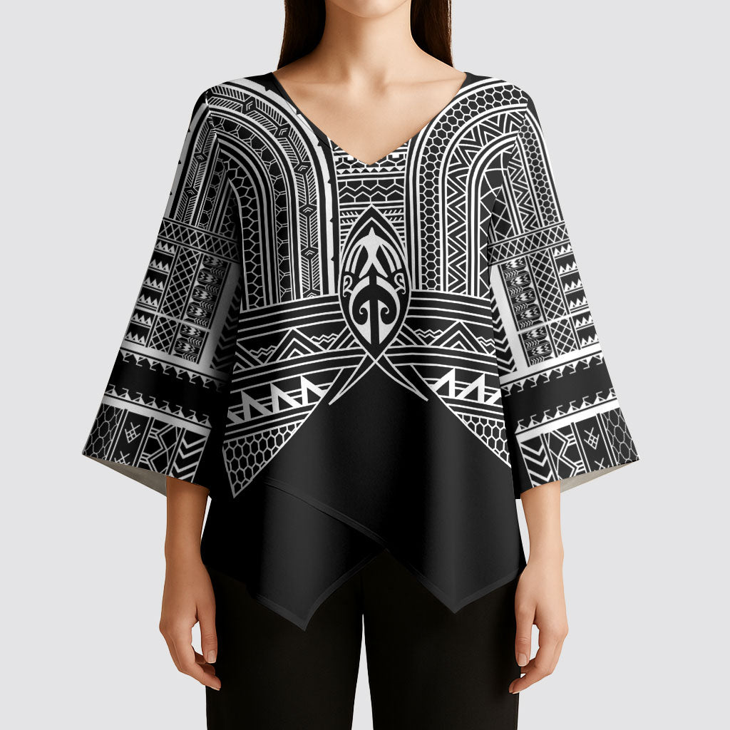Philippines Igorot Tribal Inspired Kimono Sleeve Blouse Black Version LT05 - Polynesian Pride
