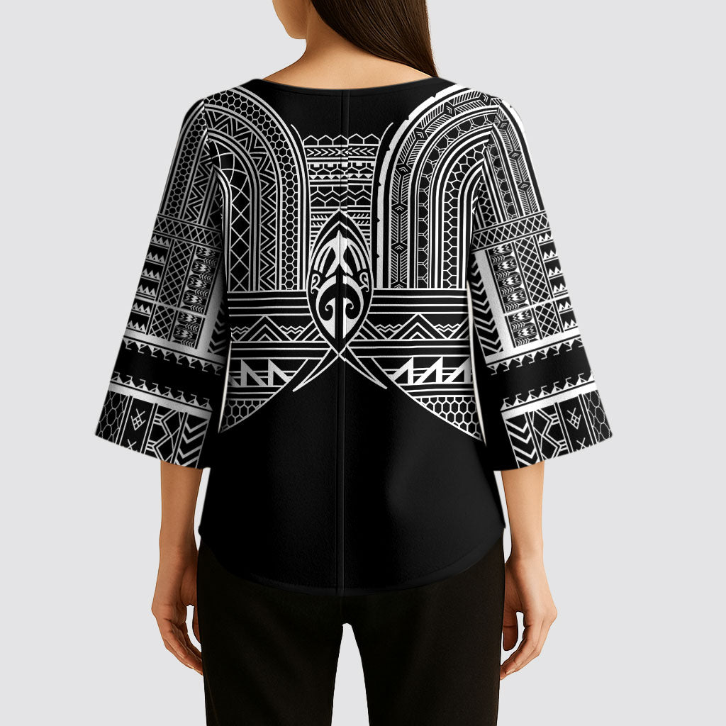 Philippines Igorot Tribal Inspired Kimono Sleeve Blouse Black Version LT05 - Polynesian Pride