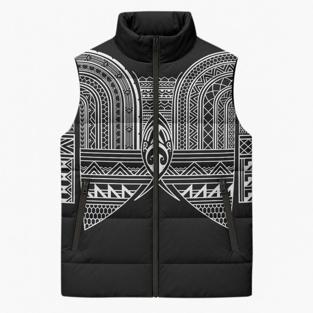 Philippines Igorot Tribal Inspired Sleeveless Puffer Jacket Black Version LT05 Unisex Black - Polynesian Pride