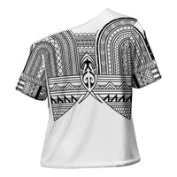 Philippines Igorot Tribal Inspired Cross Shoulder Shirt White Version LT05 - Polynesian Pride