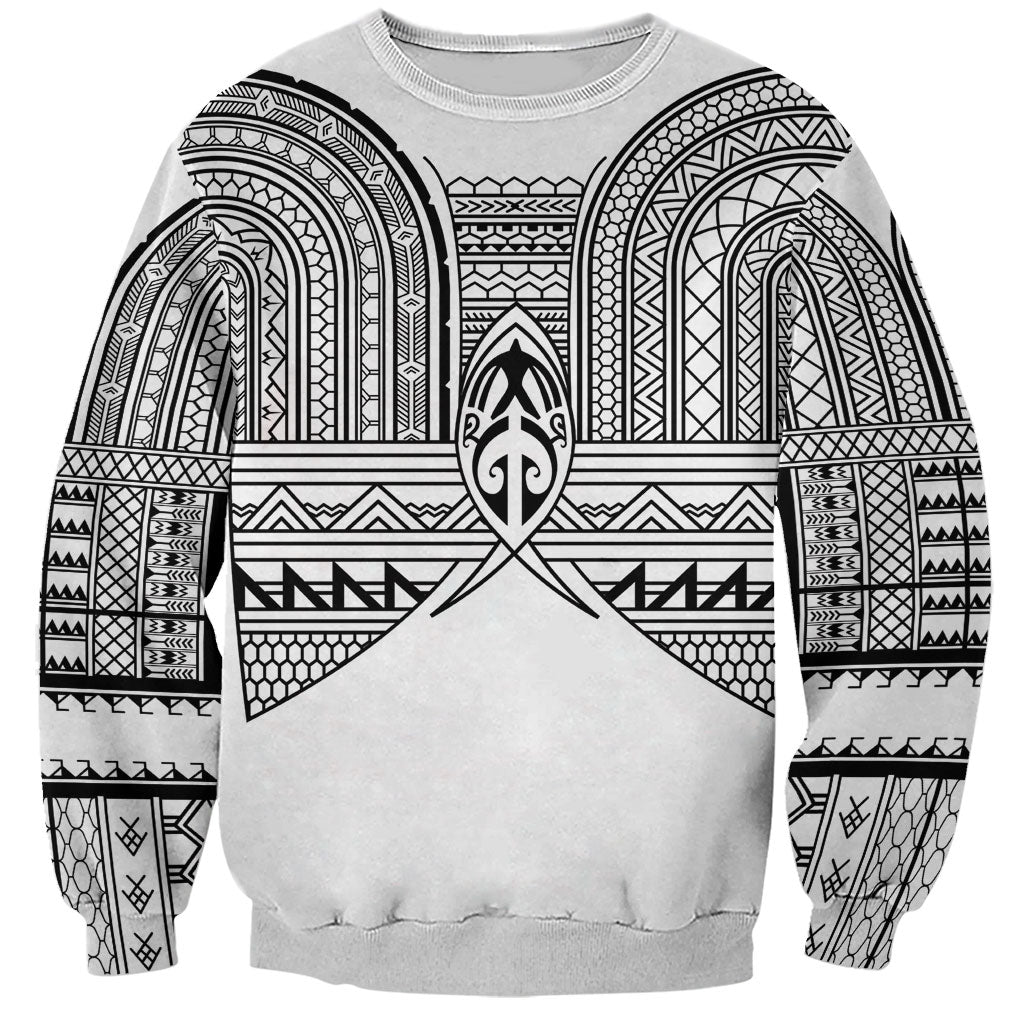 Philippines Igorot Tribal Inspired Sweatshirt White Version LT05 Unisex White - Polynesian Pride