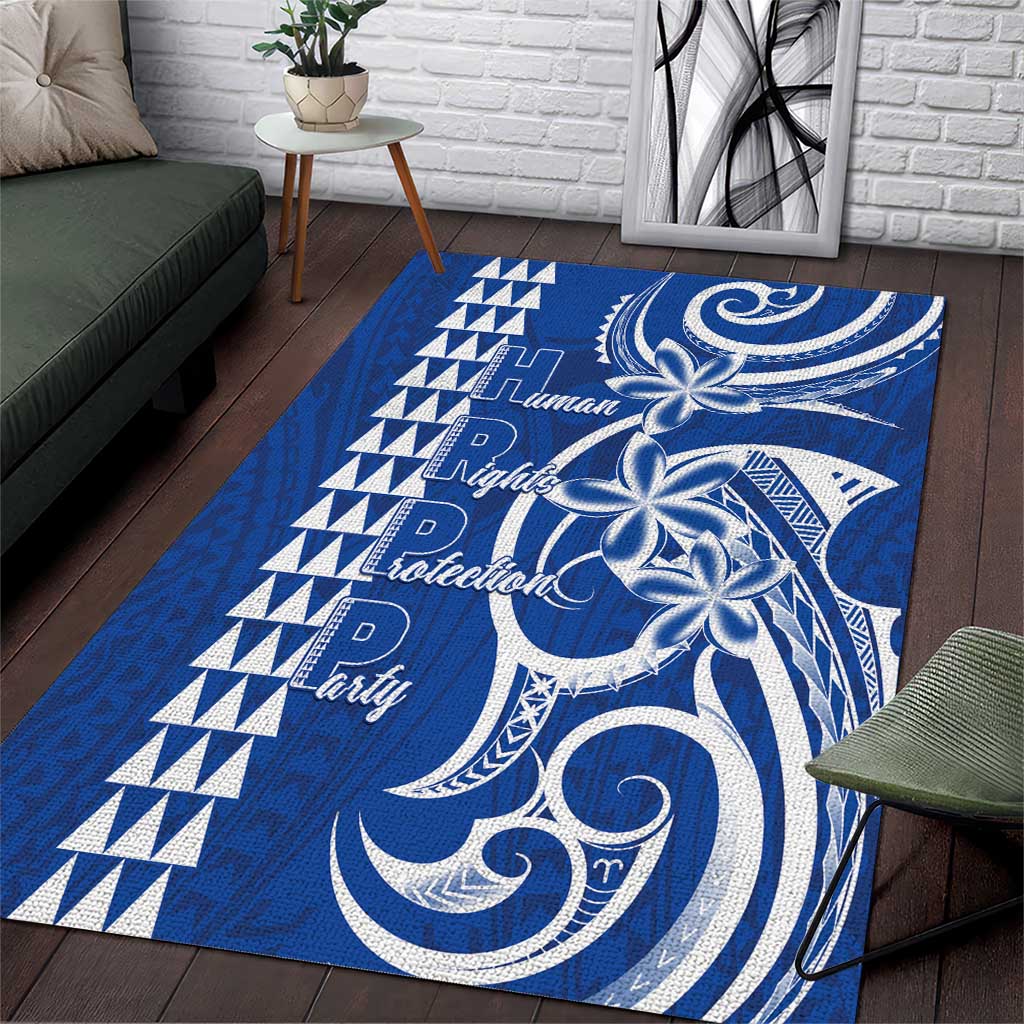 Samoa HRPP Party Area Rug Polynesian Pattern LT05 Blue - Polynesian Pride