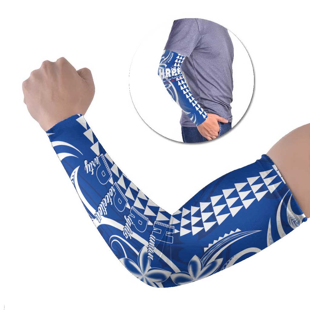 Samoa HRPP Party Arm Sleeves Polynesian Pattern LT05 Set of 2 Blue - Polynesian Pride