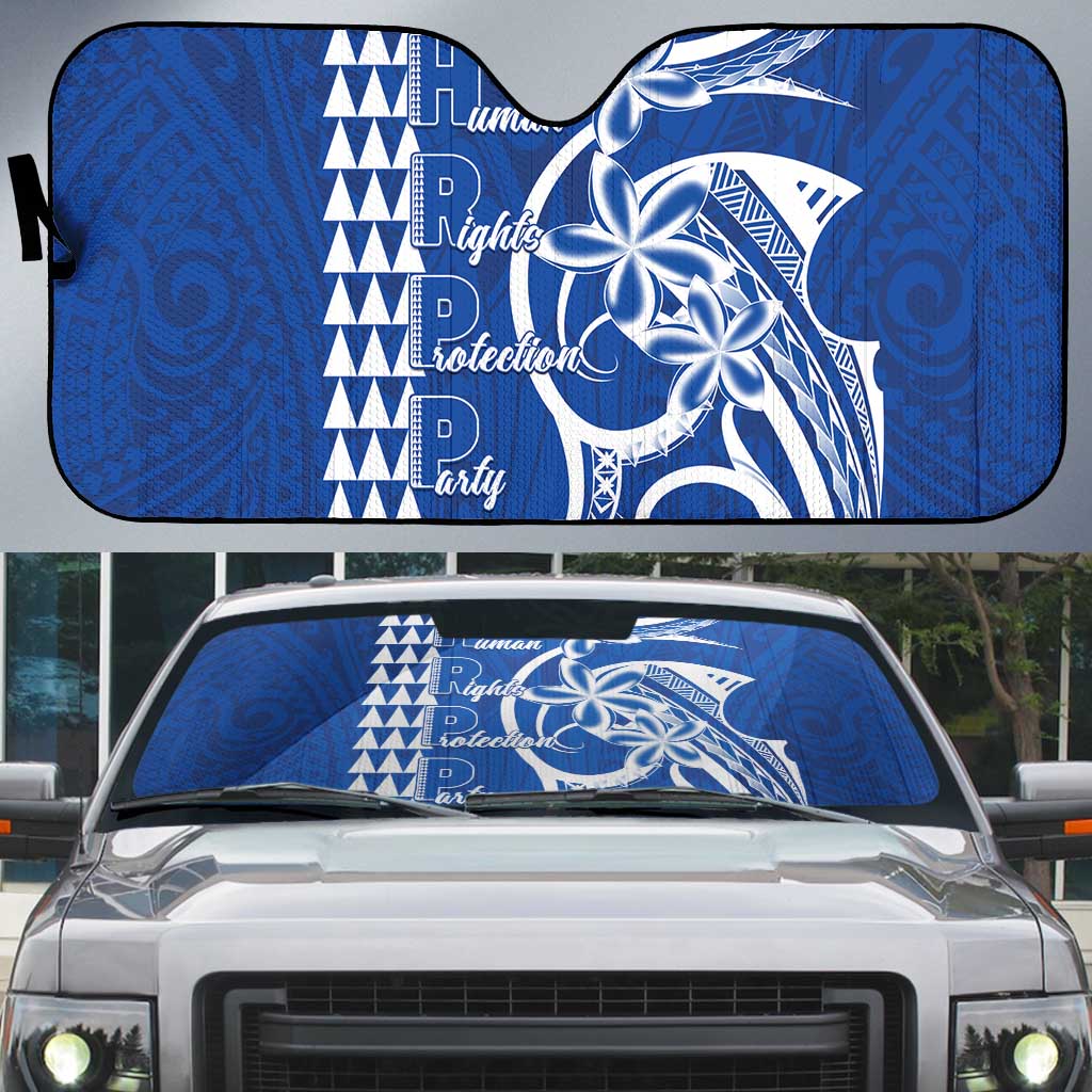 Samoa HRPP Party Auto Sun Shade Polynesian Pattern LT05 Blue - Polynesian Pride