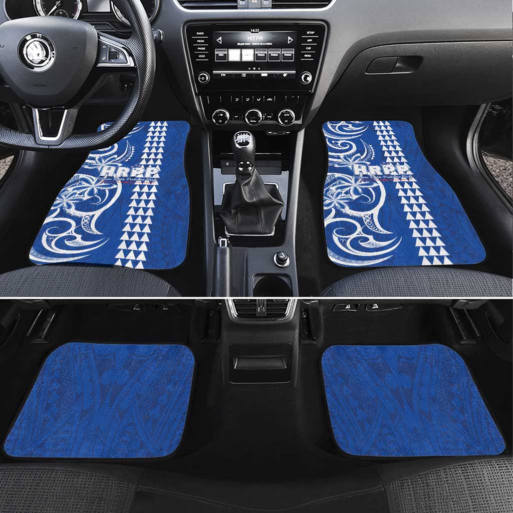 Samoa HRPP Party Car Mats Polynesian Pattern LT05 Set 4pcs Blue - Polynesian Pride