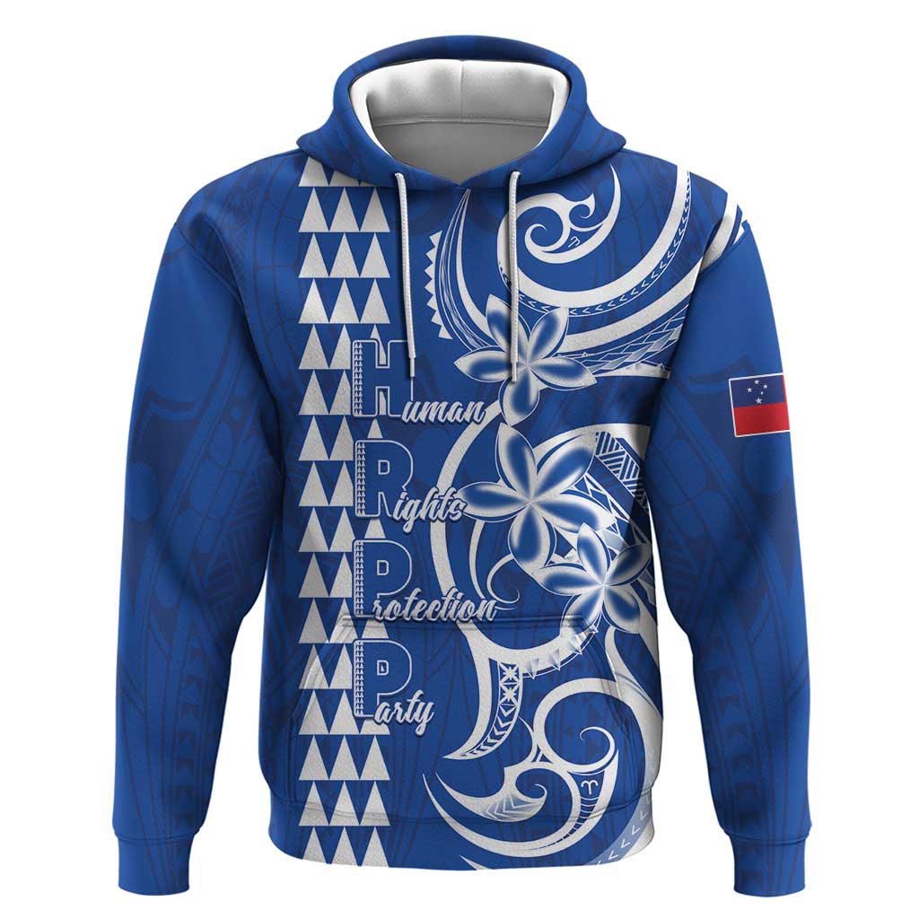 Samoa HRPP Party Hoodie Polynesian Pattern LT05 Pullover Hoodie Blue - Polynesian Pride