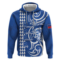 Samoa HRPP Party Hoodie Polynesian Pattern LT05 Pullover Hoodie Blue - Polynesian Pride