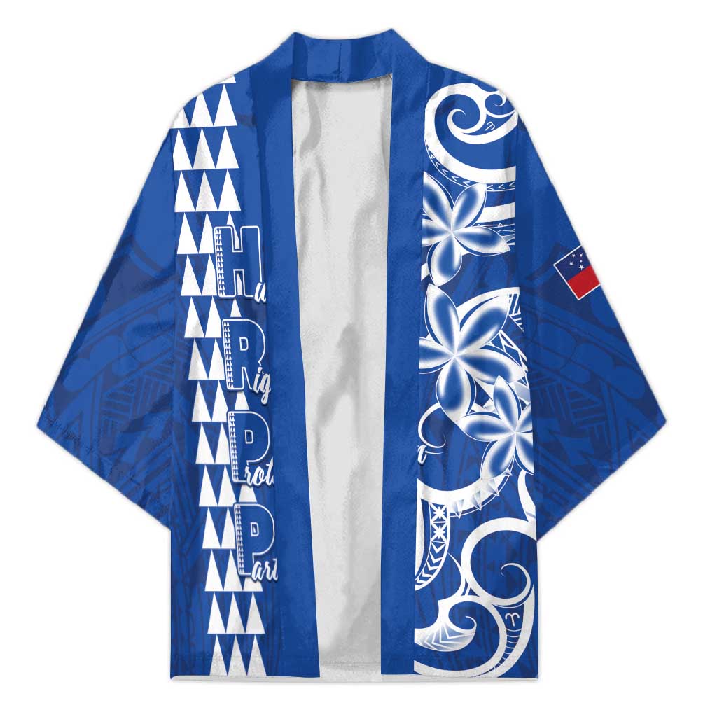 Samoa HRPP Party Kimono Polynesian Pattern LT05 Unisex Blue - Polynesian Pride