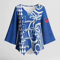 Samoa HRPP Party Kimono Sleeve Blouse Polynesian Pattern LT05 Female Blue - Polynesian Pride