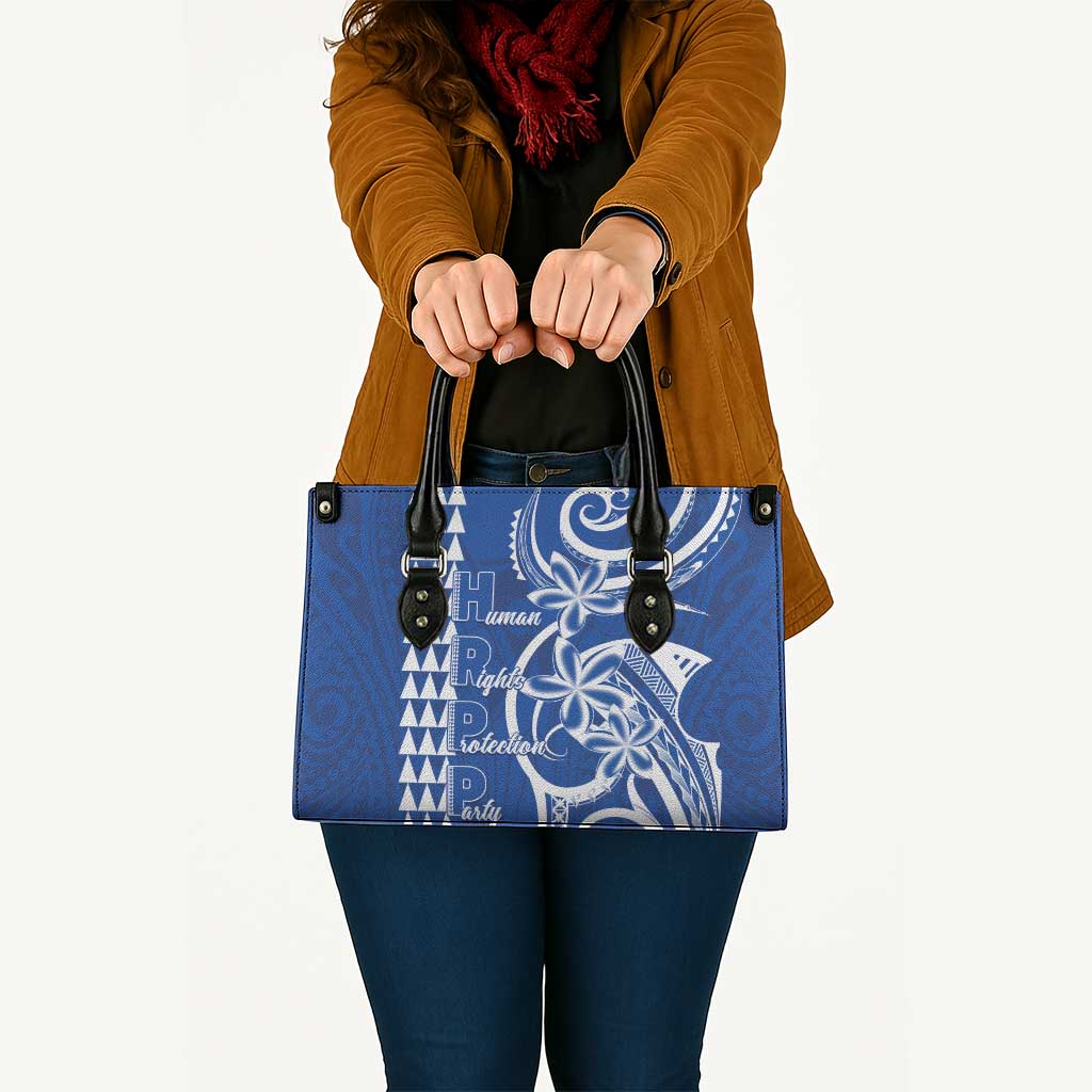 Samoa HRPP Party Leather Bag Polynesian Pattern LT05 Blue - Polynesian Pride