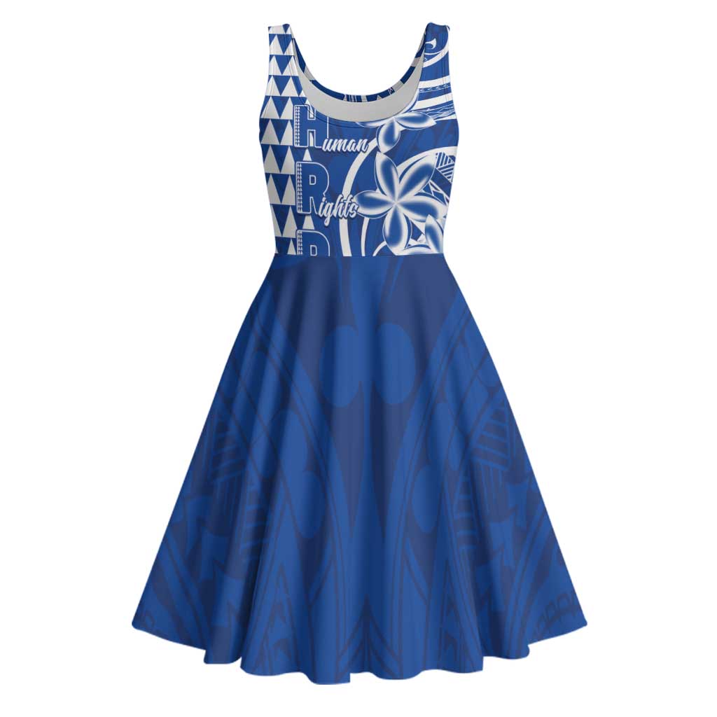 Samoa HRPP Party Midi Dress Polynesian Pattern LT05 Blue - Polynesian Pride