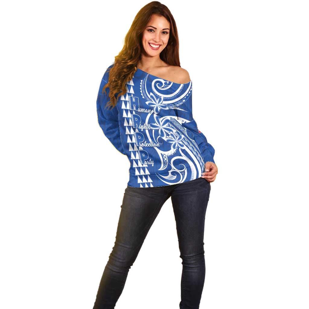 Samoa HRPP Party Off Shoulder Sweater Polynesian Pattern LT05 - Polynesian Pride