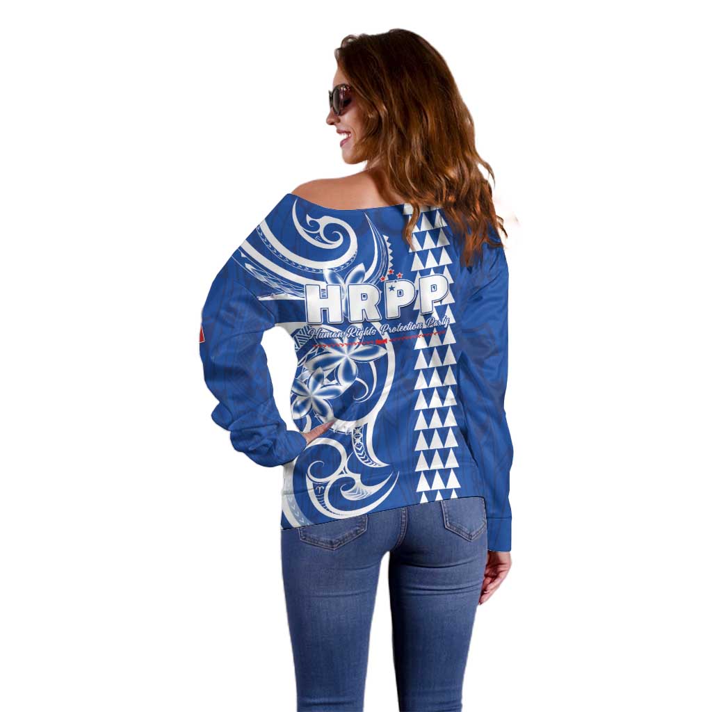 Samoa HRPP Party Off Shoulder Sweater Polynesian Pattern LT05 - Polynesian Pride