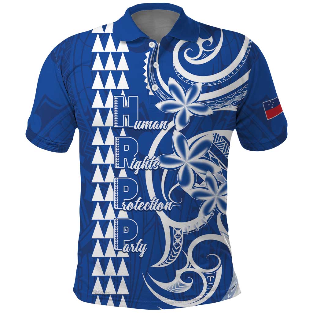Samoa HRPP Party Polo Shirt Polynesian Pattern LT05 Blue - Polynesian Pride