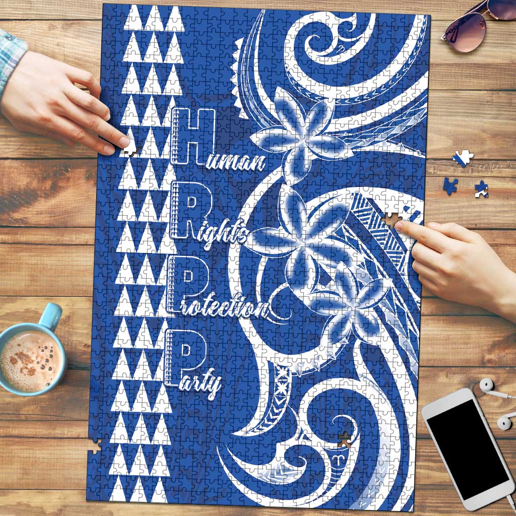 Samoa HRPP Party Puzzle Polynesian Pattern LT05 Blue - Polynesian Pride