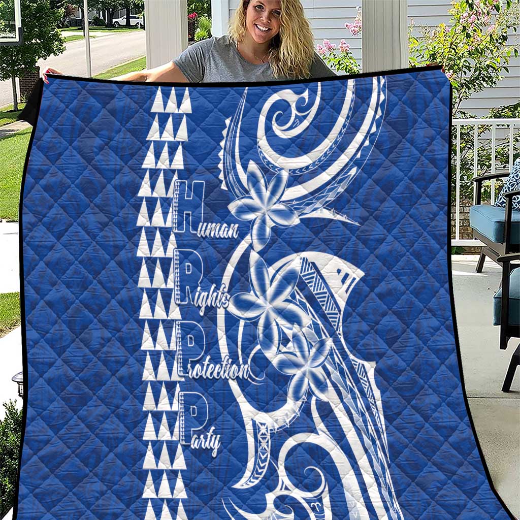 Samoa HRPP Party Quilt Polynesian Pattern LT05 Blue - Polynesian Pride