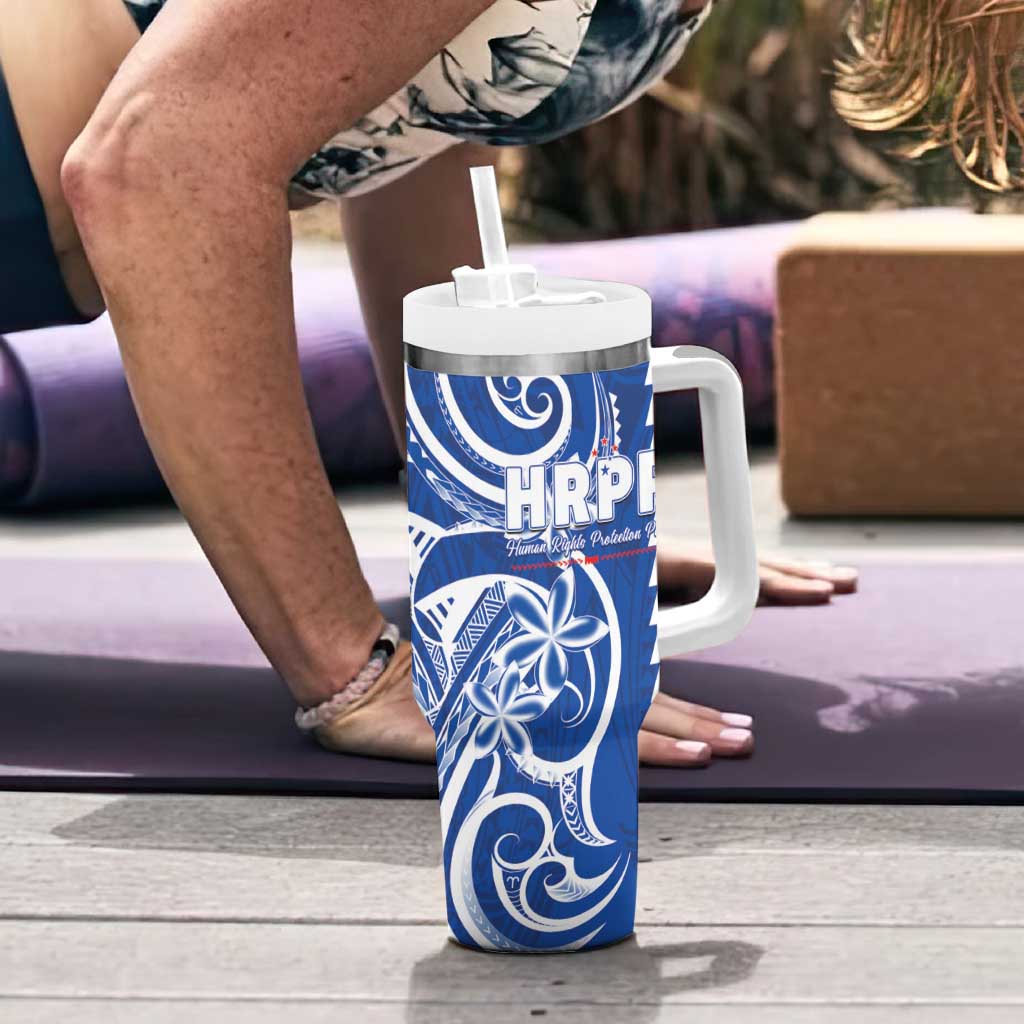Samoa HRPP Party Tumbler With Handle Polynesian Pattern LT05 - Polynesian Pride
