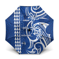 Samoa HRPP Party Umbrella Polynesian Pattern LT05 One Size Folded 11.42 inch Opened Diameter 37.4 inch Blue - Polynesian Pride