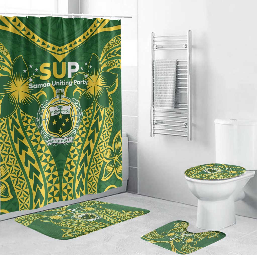 Samoa SUP Bathroom Set Samoan Coat Of Arms LT05 Bathroom Set (4 pcs) Green - Polynesian Pride
