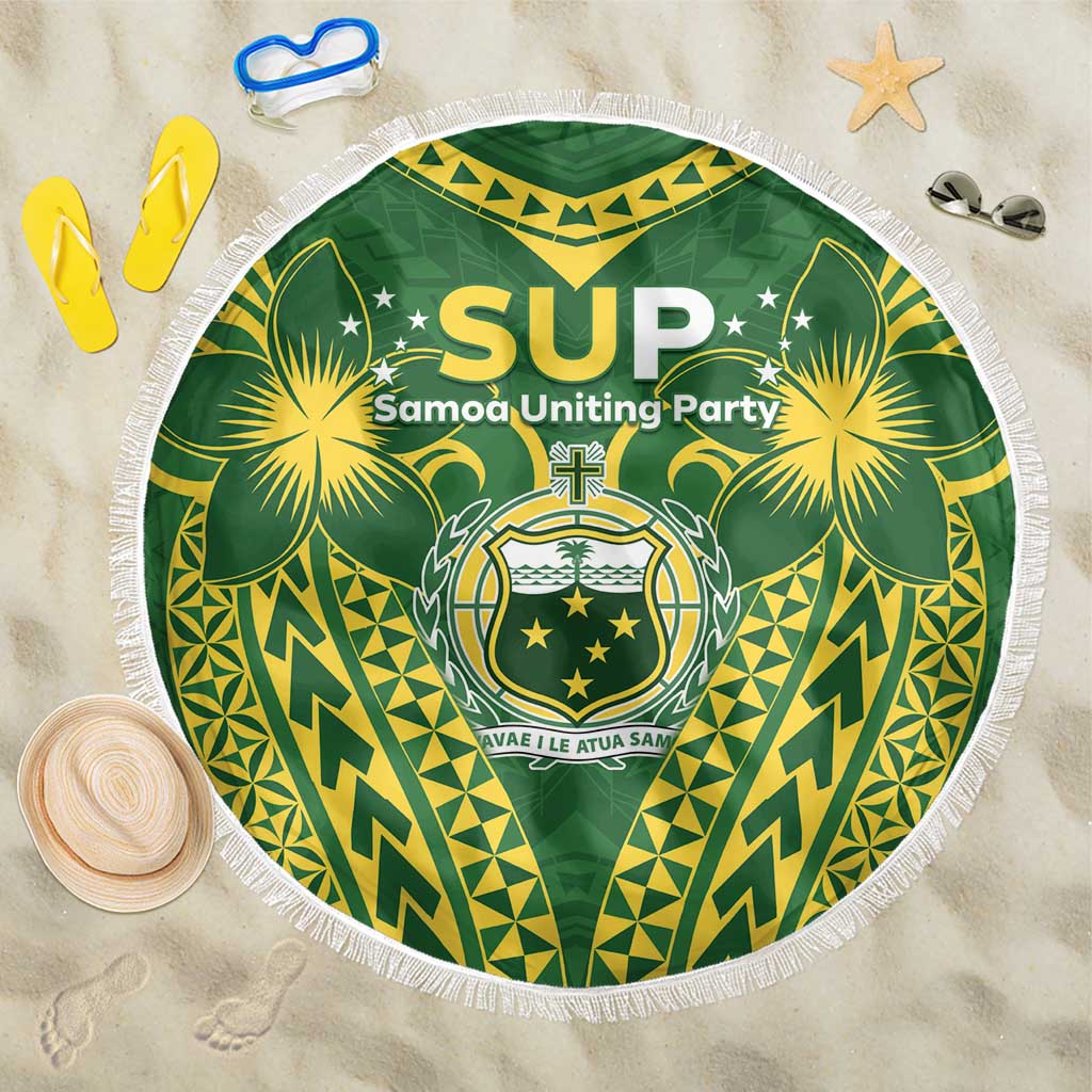 Samoa SUP Beach Blanket Samoan Coat Of Arms LT05 One Size 150cm Green - Polynesian Pride