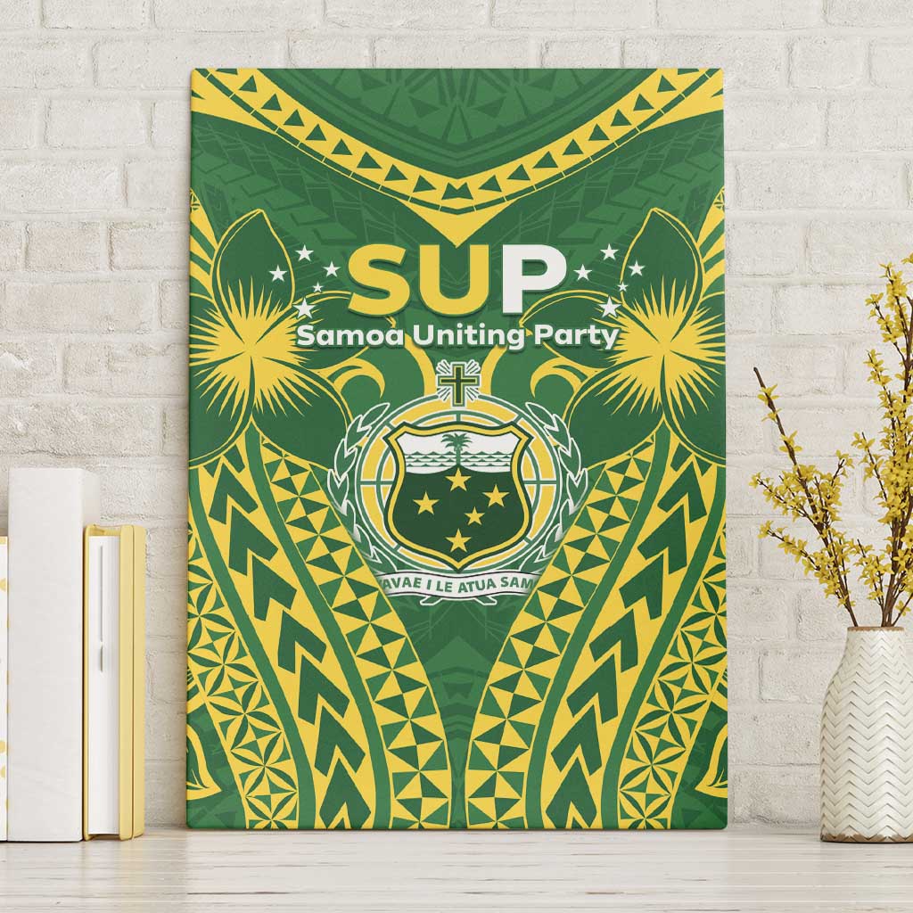 Samoa SUP Canvas Wall Art Samoan Coat Of Arms LT05 Without Frame Green - Polynesian Pride