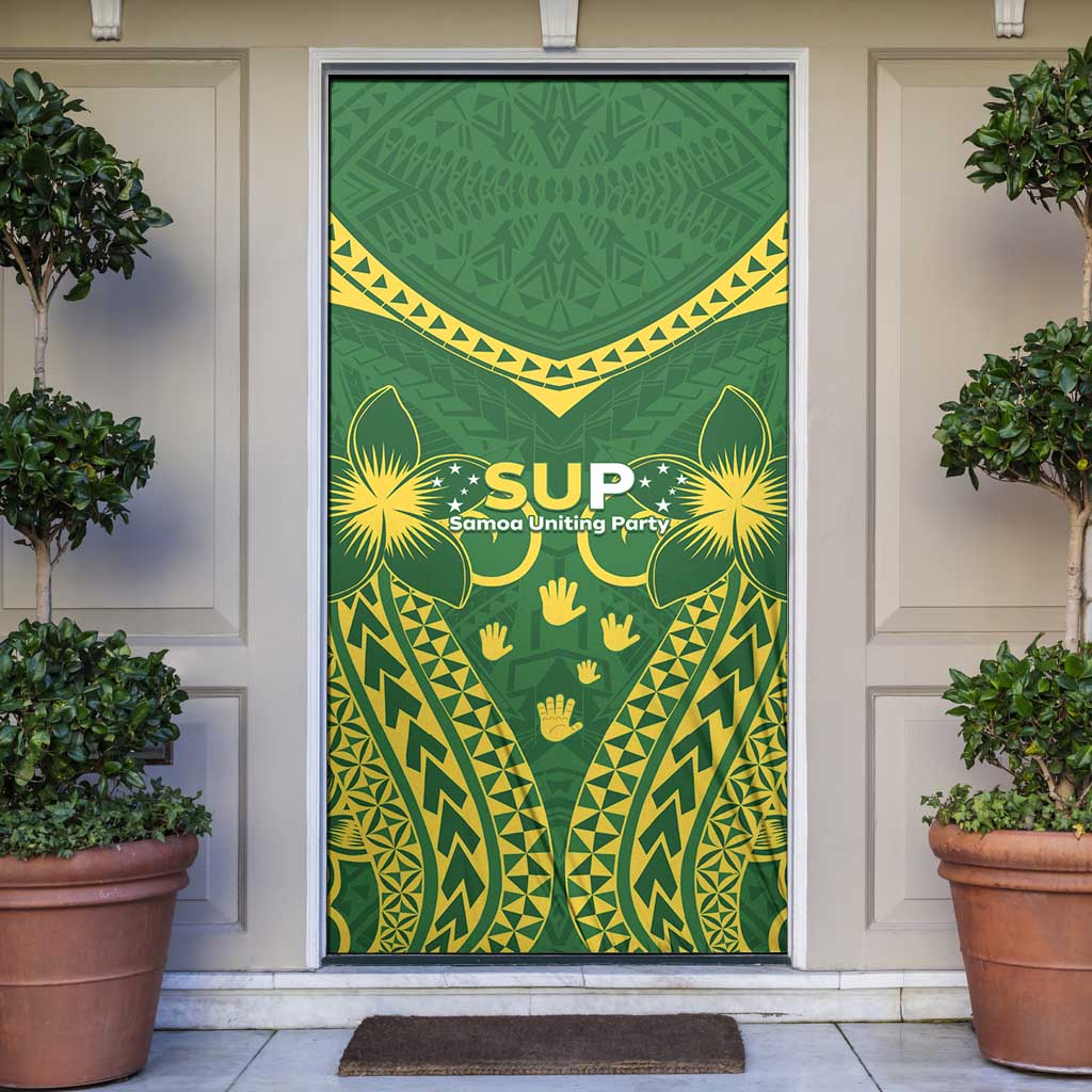 Samoa SUP Door Cover Samoan Coat Of Arms LT05 Green - Polynesian Pride