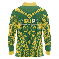 Samoa SUP Long Sleeve Polo Shirt Samoan Coat Of Arms LT05 - Polynesian Pride