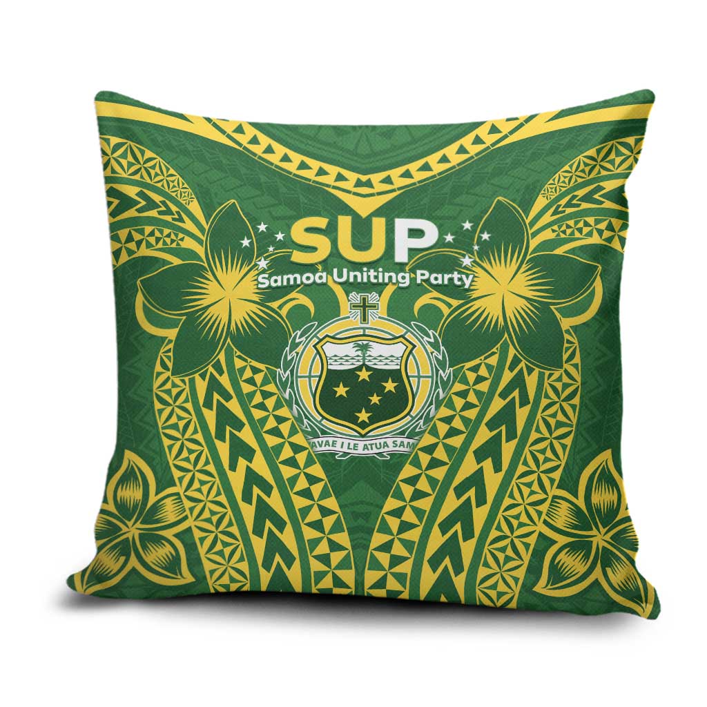 Samoa SUP Pillow Cover Samoan Coat Of Arms LT05 Green - Polynesian Pride
