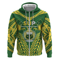 Samoa SUP Zip Hoodie Samoan Coat Of Arms LT05 Zip Hoodie Green - Polynesian Pride