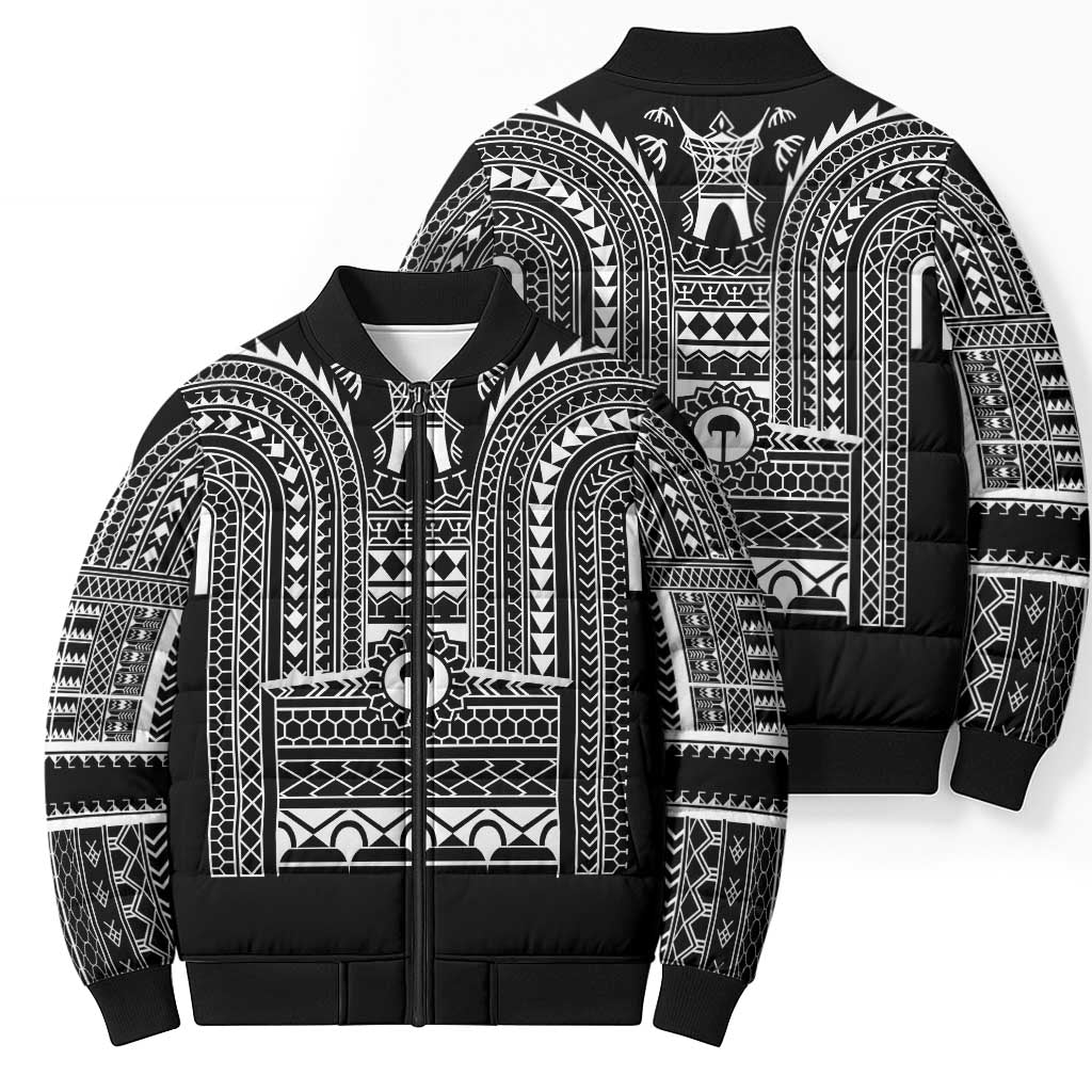 Philippines Igorot Tribal Art Tattoo Black Bomber Puffer Jacket LT05 - Polynesian Pride
