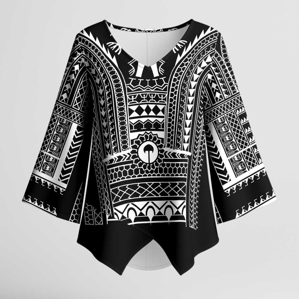 Philippines Igorot Tribal Art Tattoo Black Kimono Sleeve Blouse LT05 Female Black - Polynesian Pride