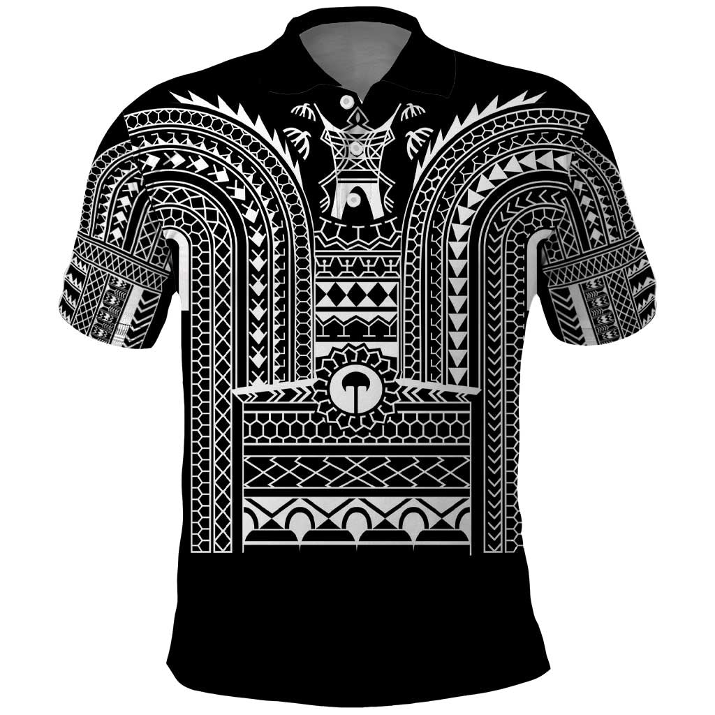 Philippines Igorot Tribal Art Tattoo Black Polo Shirt LT05 Black - Polynesian Pride
