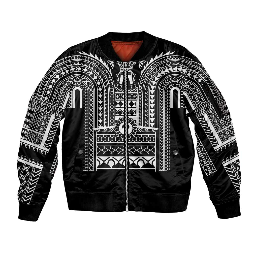 Philippines Igorot Tribal Art Tattoo Black Sleeve Zip Bomber Jacket LT05 Unisex Black - Polynesian Pride
