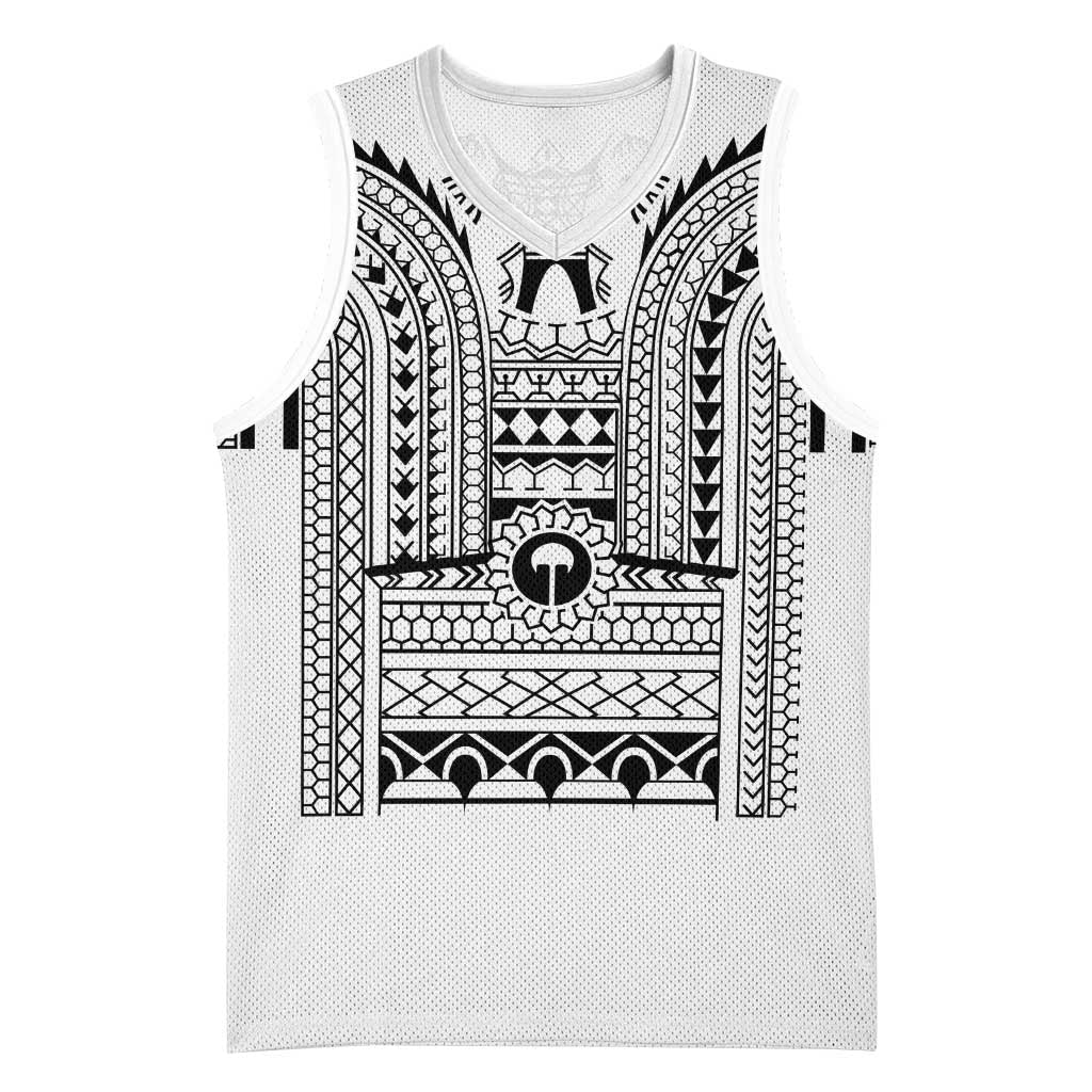 Philippines Igorot Tribal Art Tattoo White Basketball Jersey LT05 Unisex White - Polynesian Pride