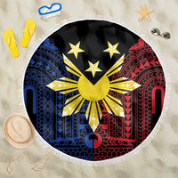 Philippines Sun Star Beach Blanket Igorot Tribal Inspiration LT05 One Size 150cm Black - Polynesian Pride