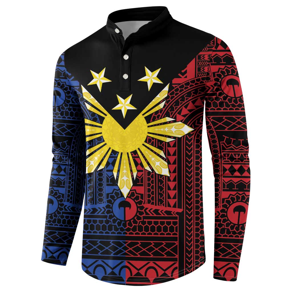 Philippines Sun Star Button Sweatshirt Igorot Tribal Inspiration LT05 - Polynesian Pride