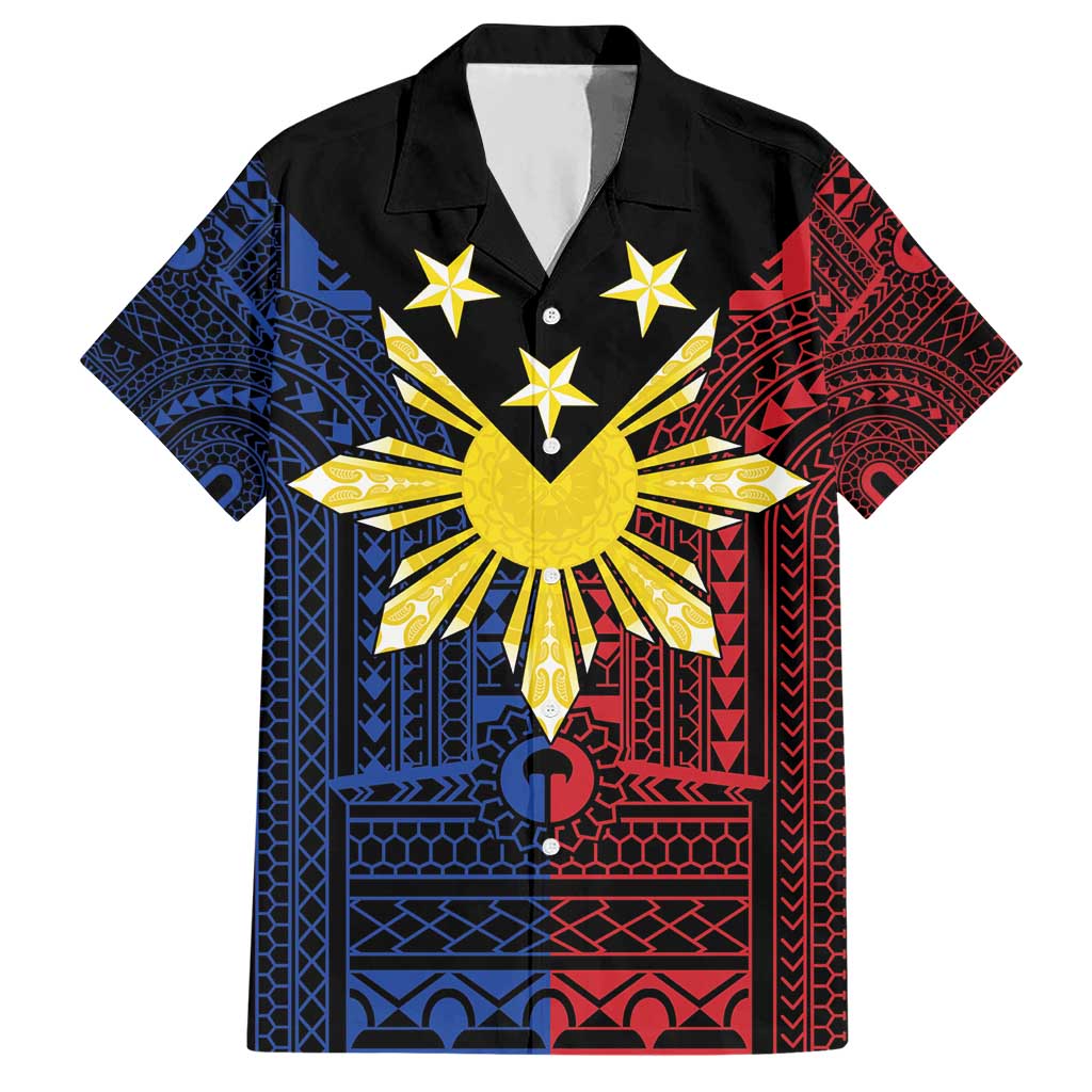 Philippines Sun Star Hawaiian Shirt Igorot Tribal Inspiration LT05 Black - Polynesian Pride