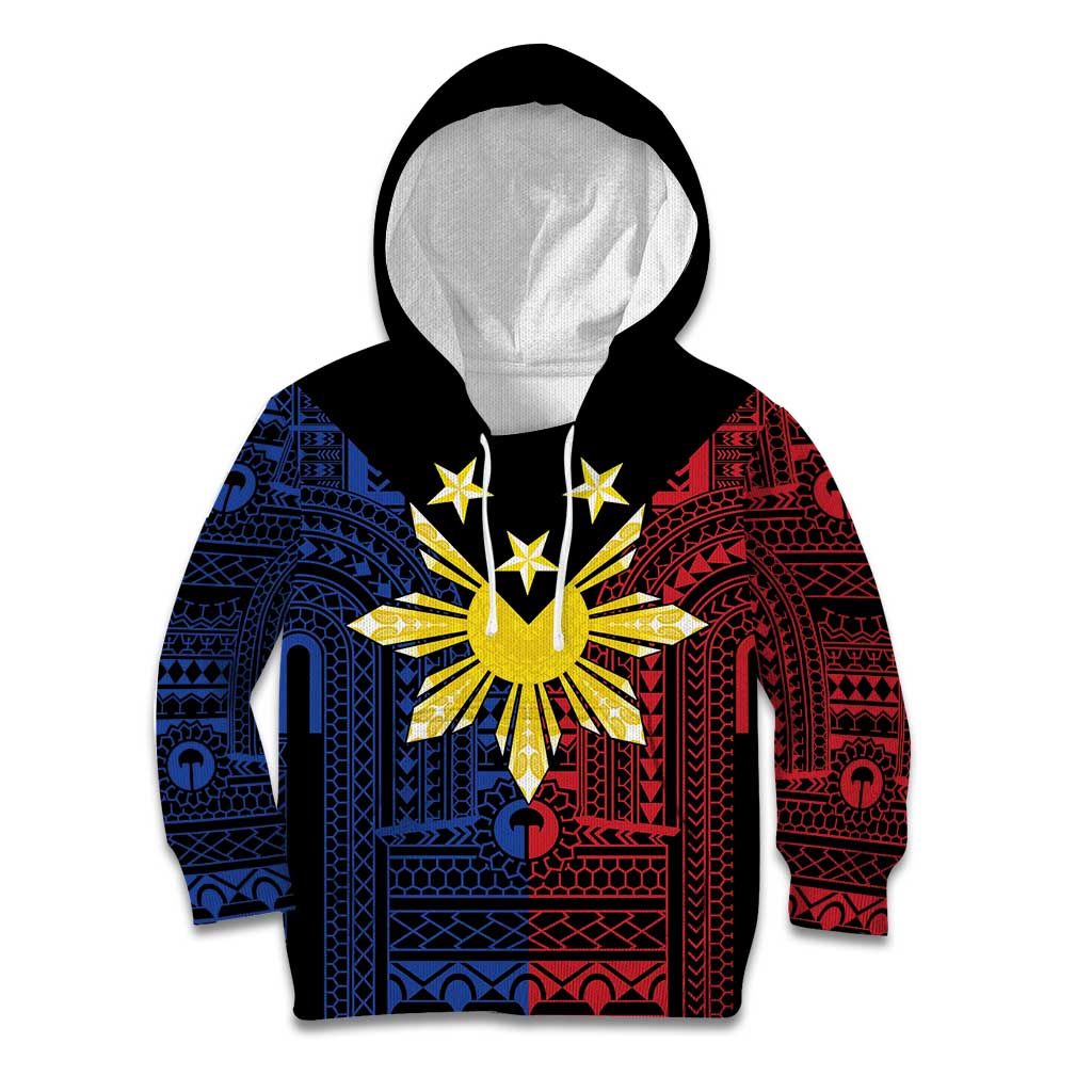 Philippines Sun Star Kid Hoodie Igorot Tribal Inspiration LT05 Hoodie Black - Polynesian Pride