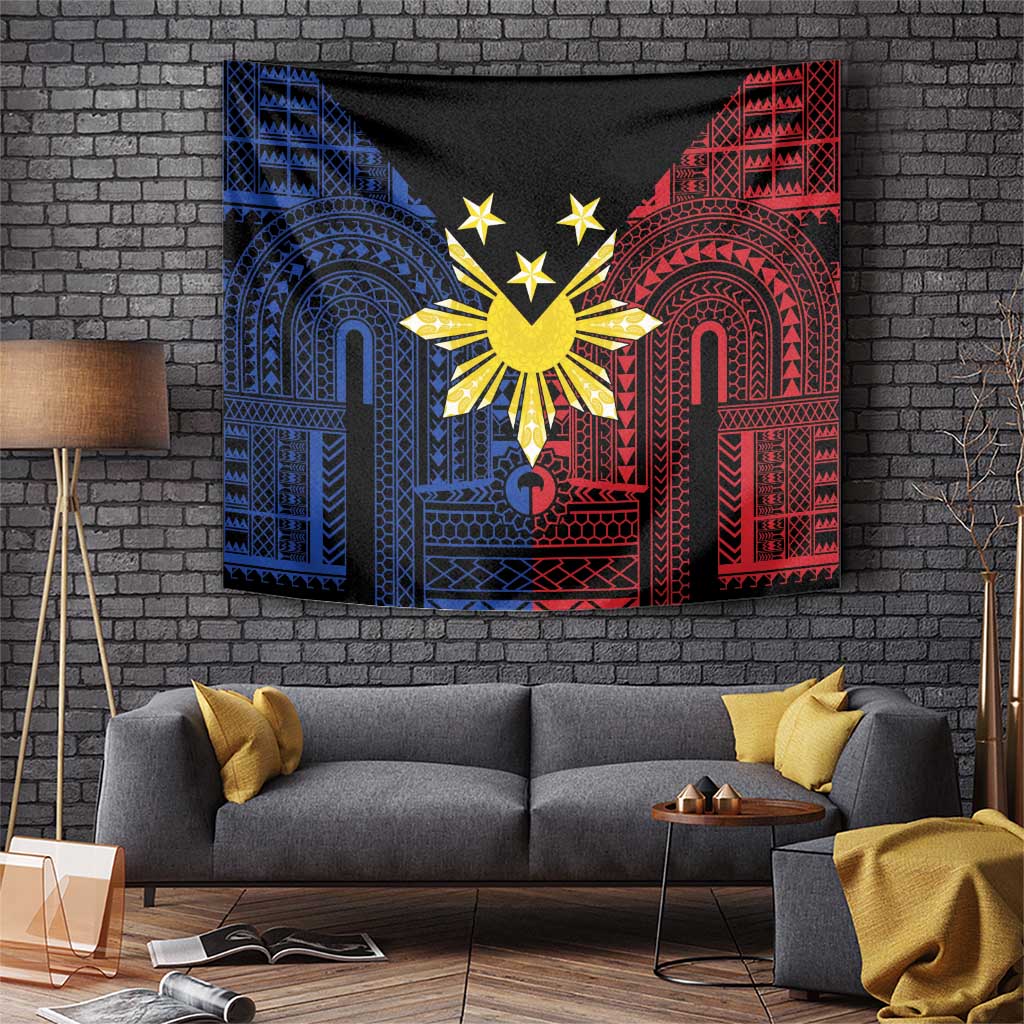 Philippines Sun Star Tapestry Igorot Tribal Inspiration LT05 Black - Polynesian Pride
