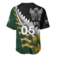 Custom Rugby New Zealand And South Africa Baseball Jersey Silver Fern With Springboks LT05 - Polynesian Pride