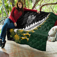 Rugby New Zealand And South Africa Quilt Silver Fern With Springboks LT05 - Polynesian Pride