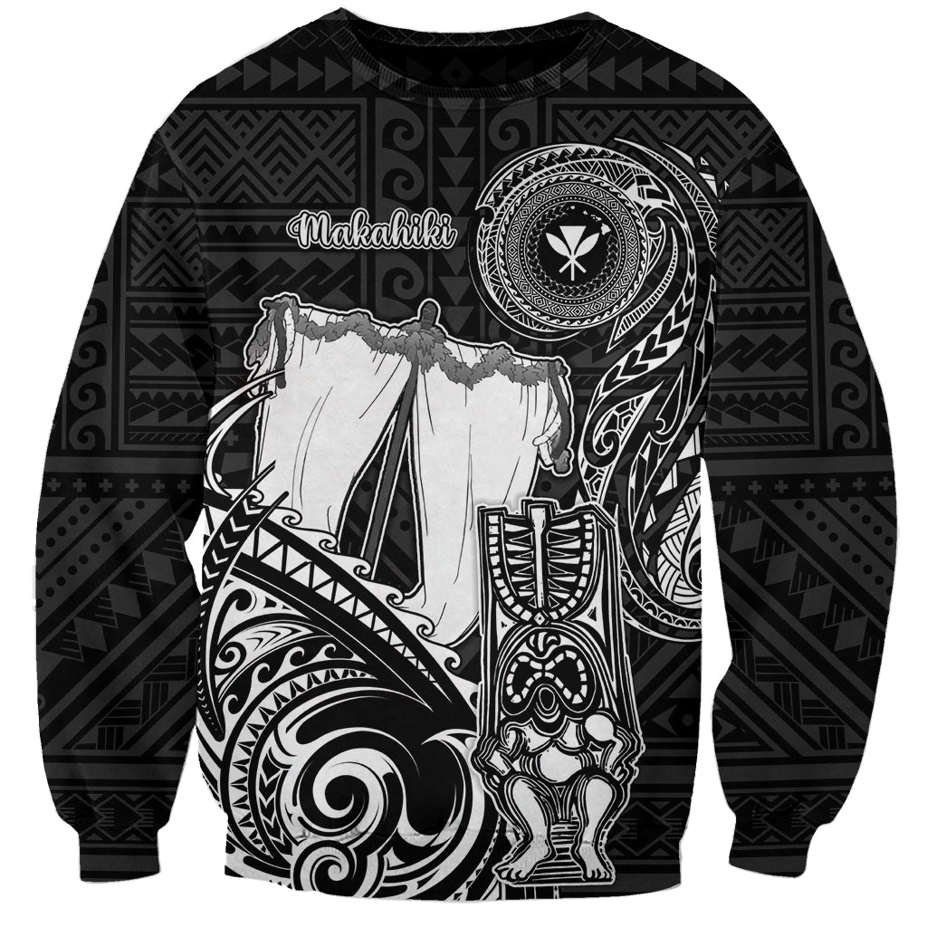 Personalized Hawaii Makahiki Season Sweatshirt Akua Loa Polynesian Pattern LT05 Unisex Black - Polynesian Pride