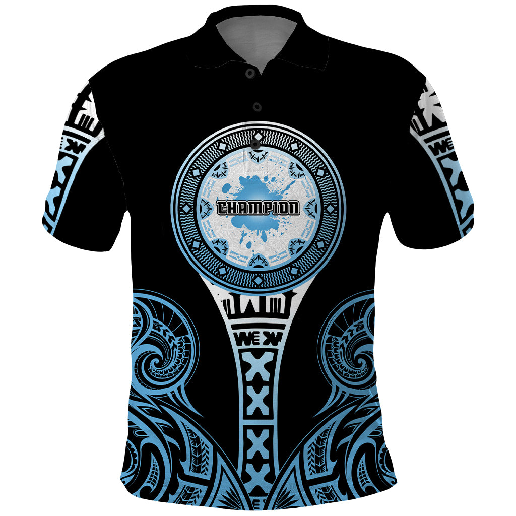 Personalized Fiji Obstacle Race 2023 Polo Shirt Go Champion LT05 Blue - Polynesian Pride