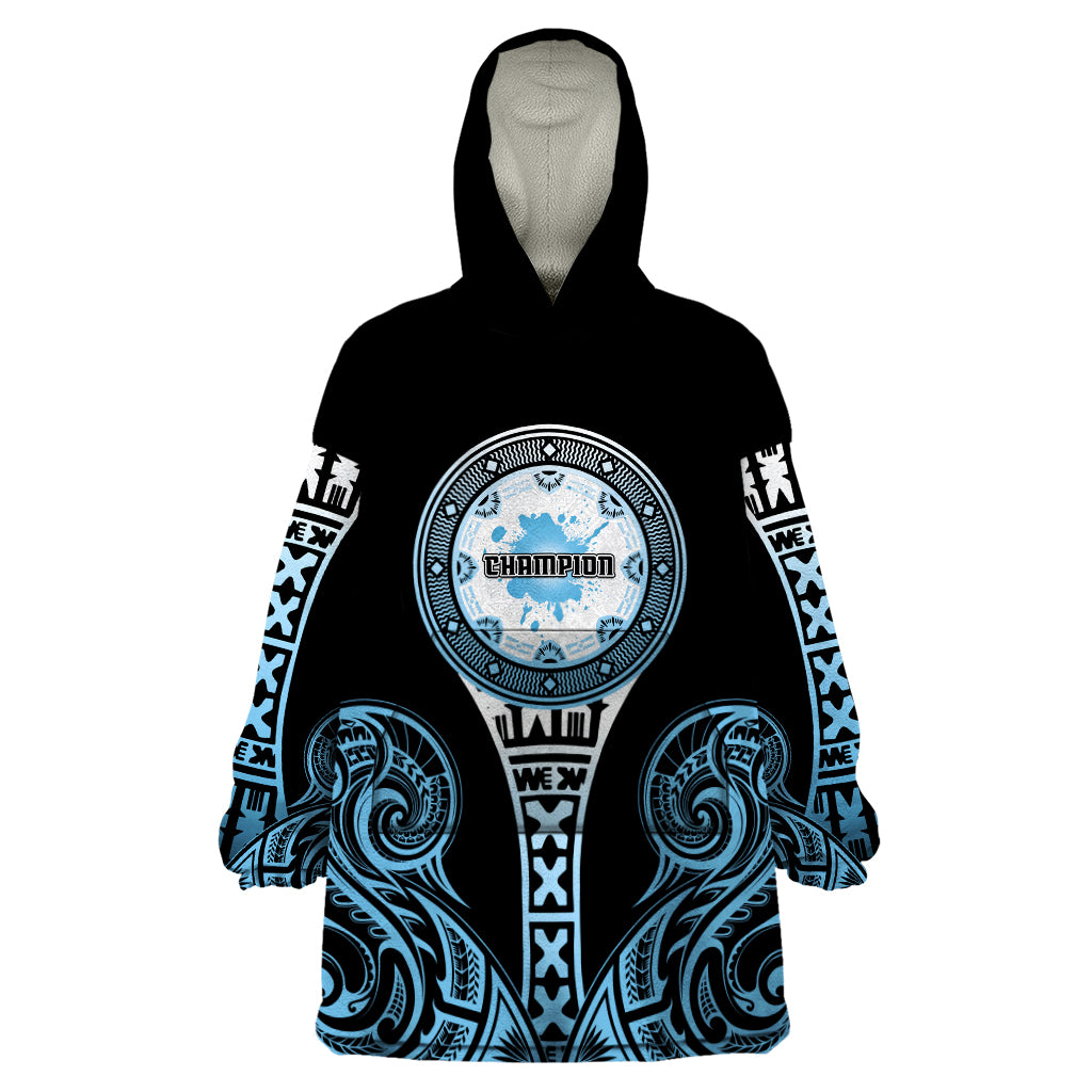 Personalized Fiji Obstacle Race 2023 Wearable Blanket Hoodie Go Champion LT05 One Size Blue - Polynesian Pride