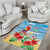 Hawaii Christmas Area Rug Funny Macaw Parrot Tropical Vibe