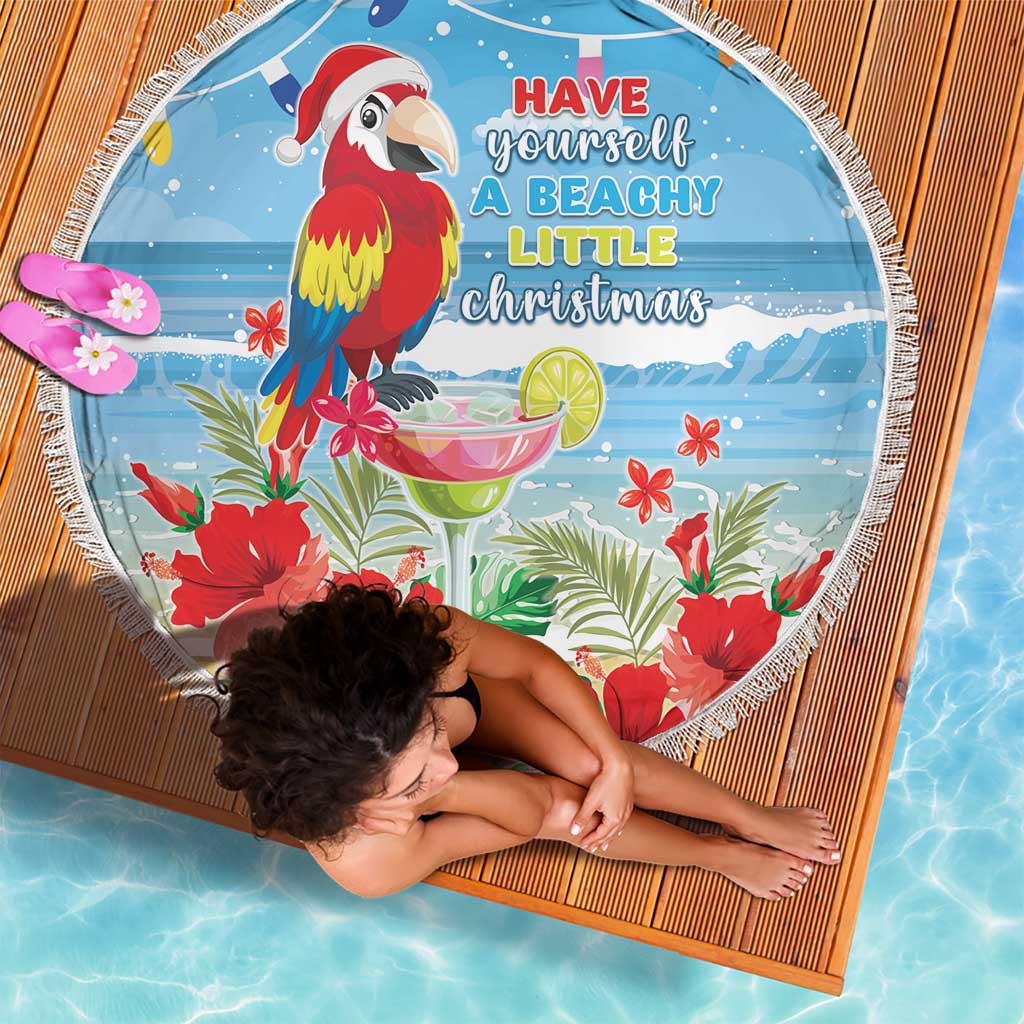 Hawaii Christmas Beach Blanket Funny Macaw Parrot Tropical Vibe LT05 - Polynesian Pride