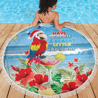 Hawaii Christmas Beach Blanket Funny Macaw Parrot Tropical Vibe LT05 - Polynesian Pride