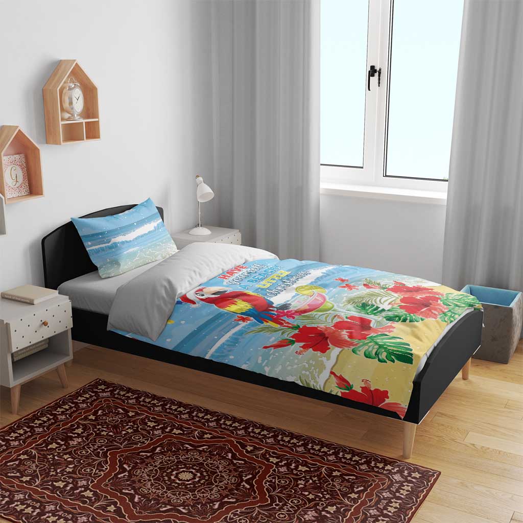 Hawaii Christmas Bedding Set Funny Macaw Parrot Tropical Vibe LT05 - Polynesian Pride