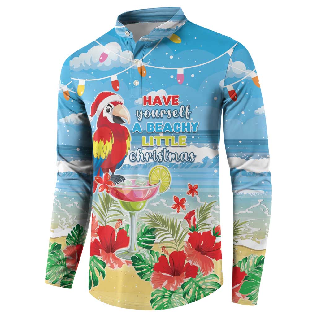 Hawaii Christmas Button Sweatshirt Funny Macaw Parrot Tropical Vibe LT05 - Polynesian Pride